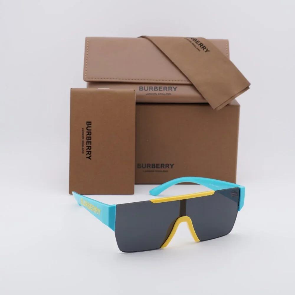 Burberry Kids JB4387 405087 Shield Sunglasses - Yellow Light Blue/Dark Grey